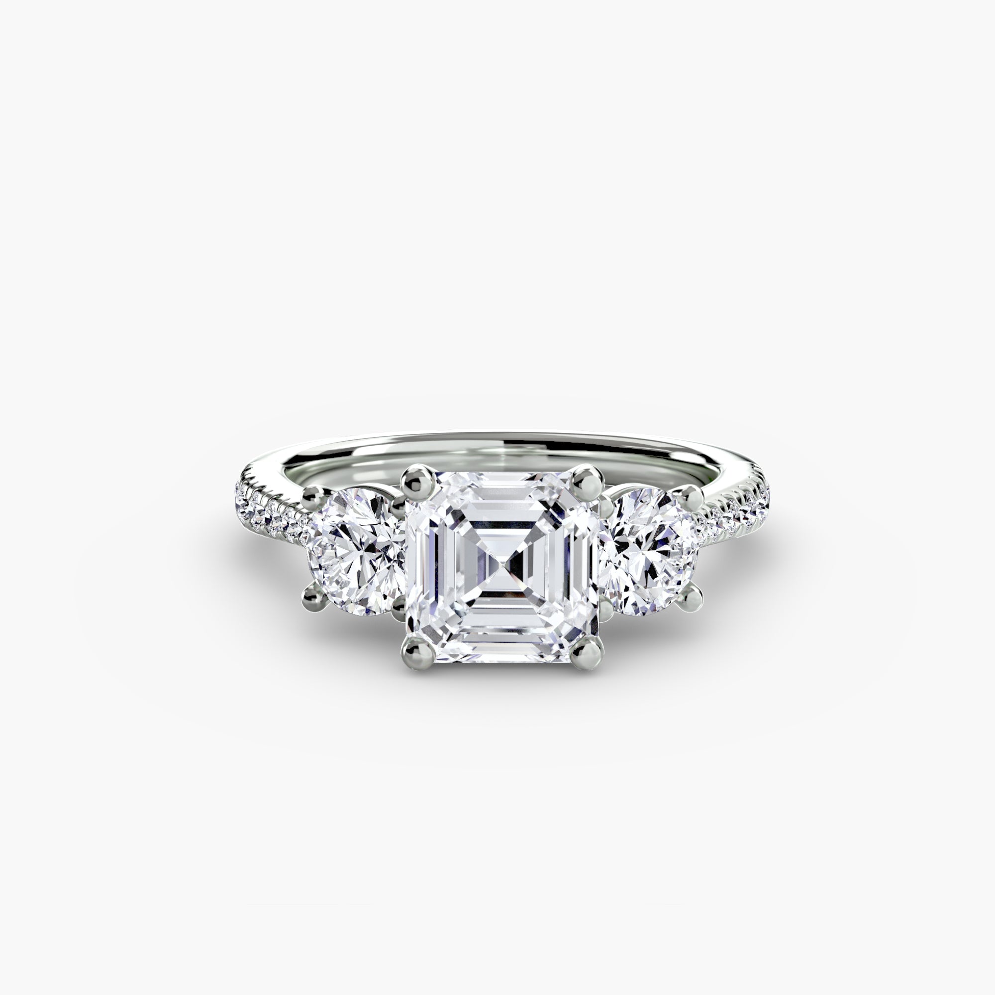 Three-Stone with Pavé Band-setting-The Diamond Setter
