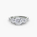 Three-Stone with Pavé Band-setting-The Diamond Setter