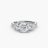 Three-Stone with Pavé Band-setting-The Diamond Setter