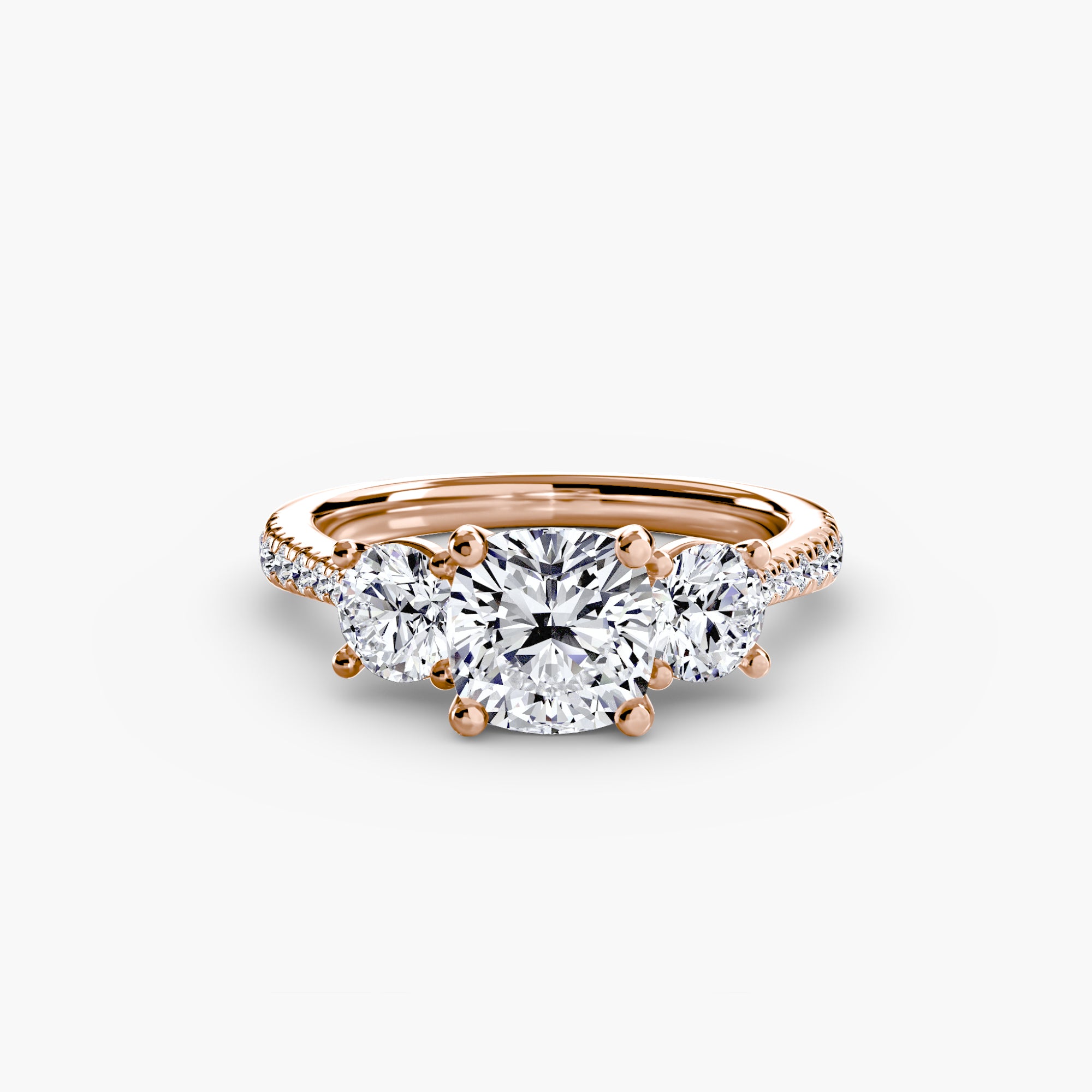 Three-Stone with Pavé Band-setting-The Diamond Setter