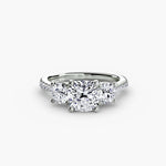 Three-Stone with Pavé Band-setting-The Diamond Setter