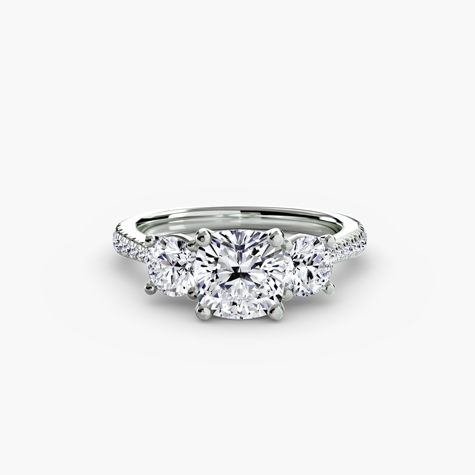Three-Stone with Pavé Band-setting-The Diamond Setter