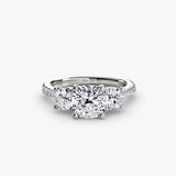 Three-Stone with Pavé Band-setting-The Diamond Setter