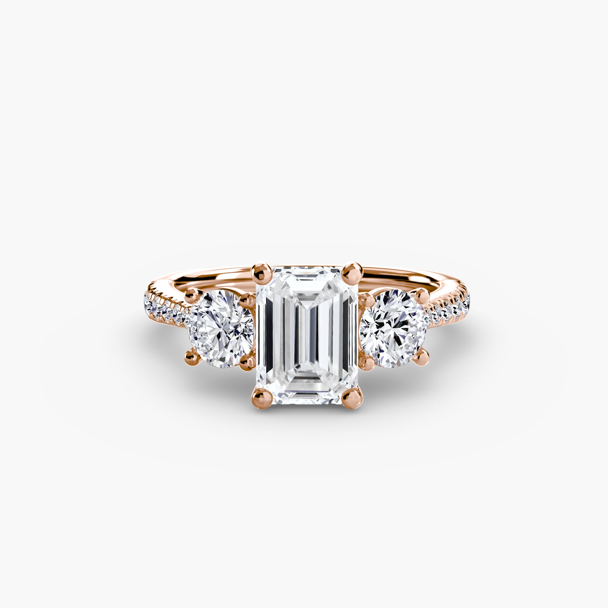 Three-Stone with Pavé Band-setting-The Diamond Setter