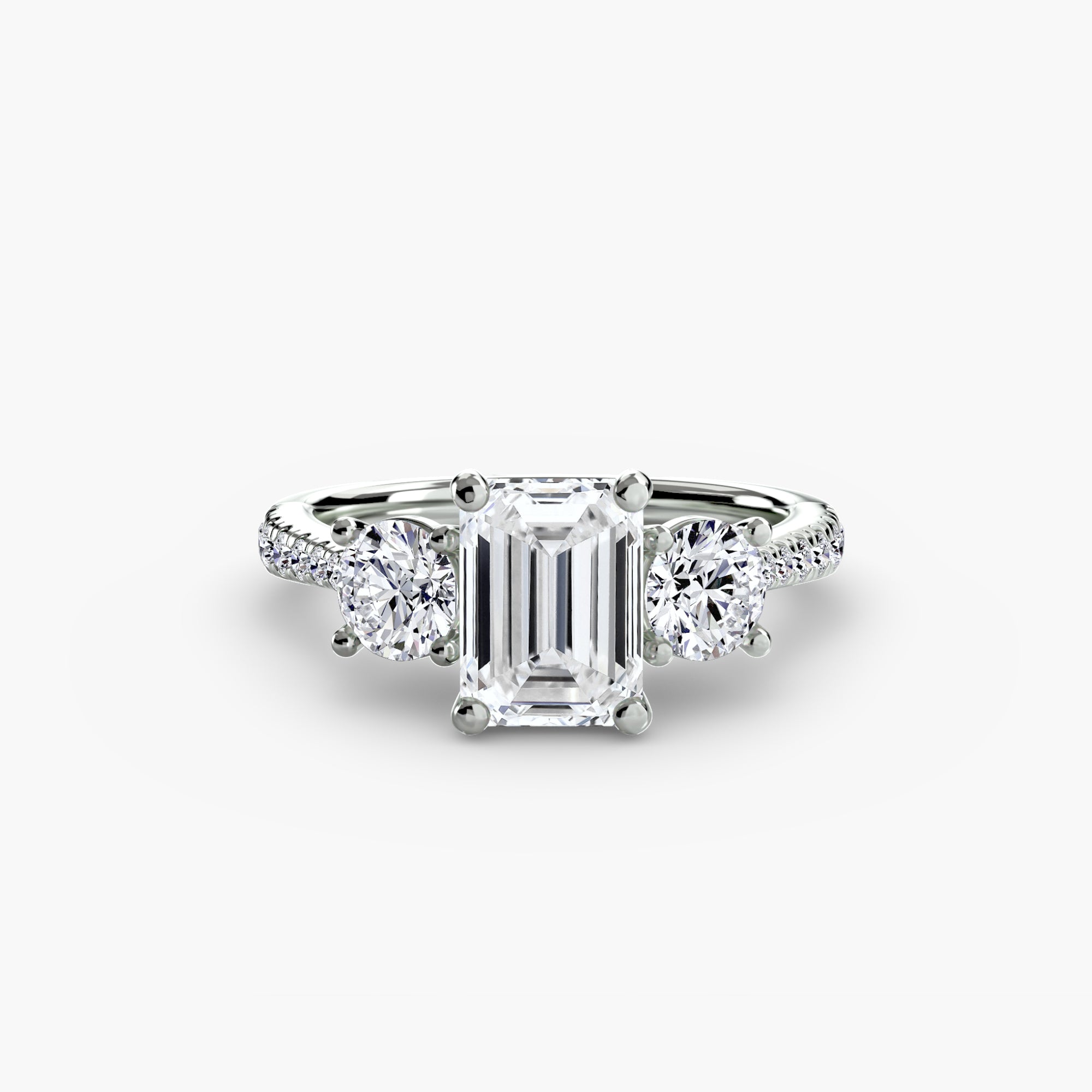 Three-Stone with Pavé Band-setting-The Diamond Setter