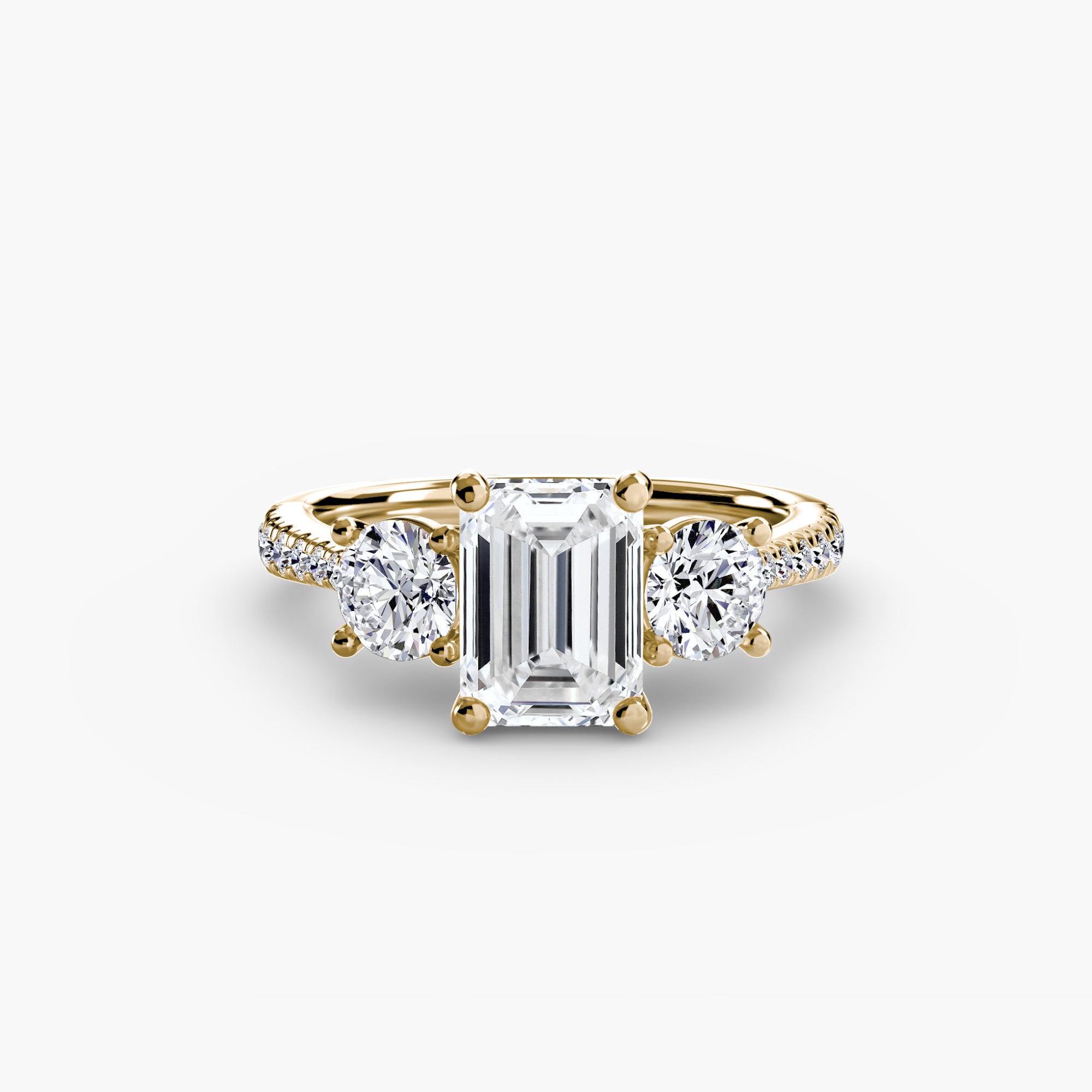 Three-Stone with Pavé Band-setting-The Diamond Setter