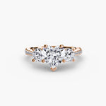 Three-Stone with Pavé Band-setting-The Diamond Setter