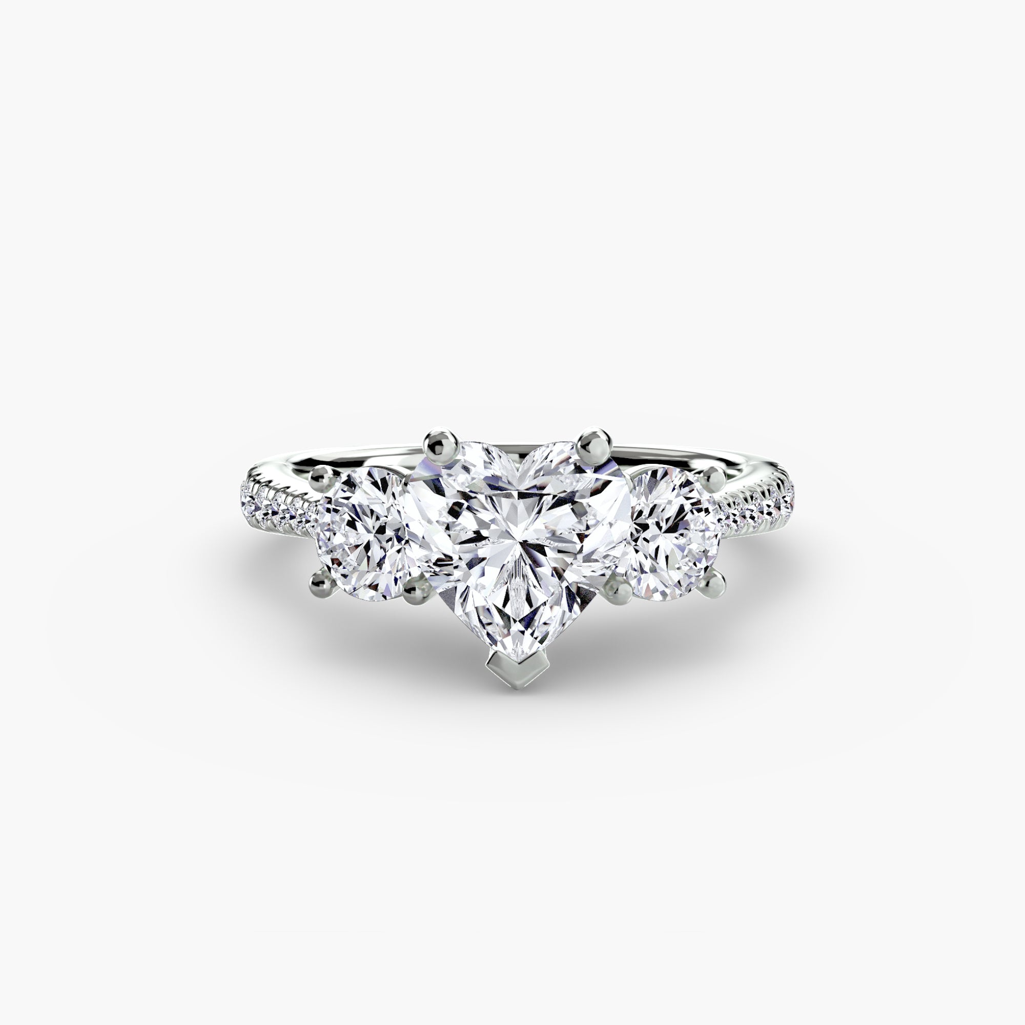 Three-Stone with Pavé Band-setting-The Diamond Setter