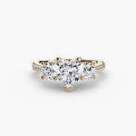 Three-Stone with Pavé Band-setting-The Diamond Setter