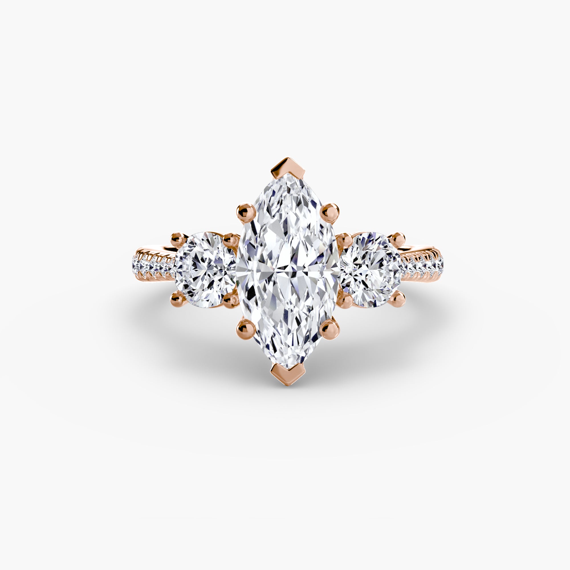 Three-Stone with Pavé Band-setting-The Diamond Setter