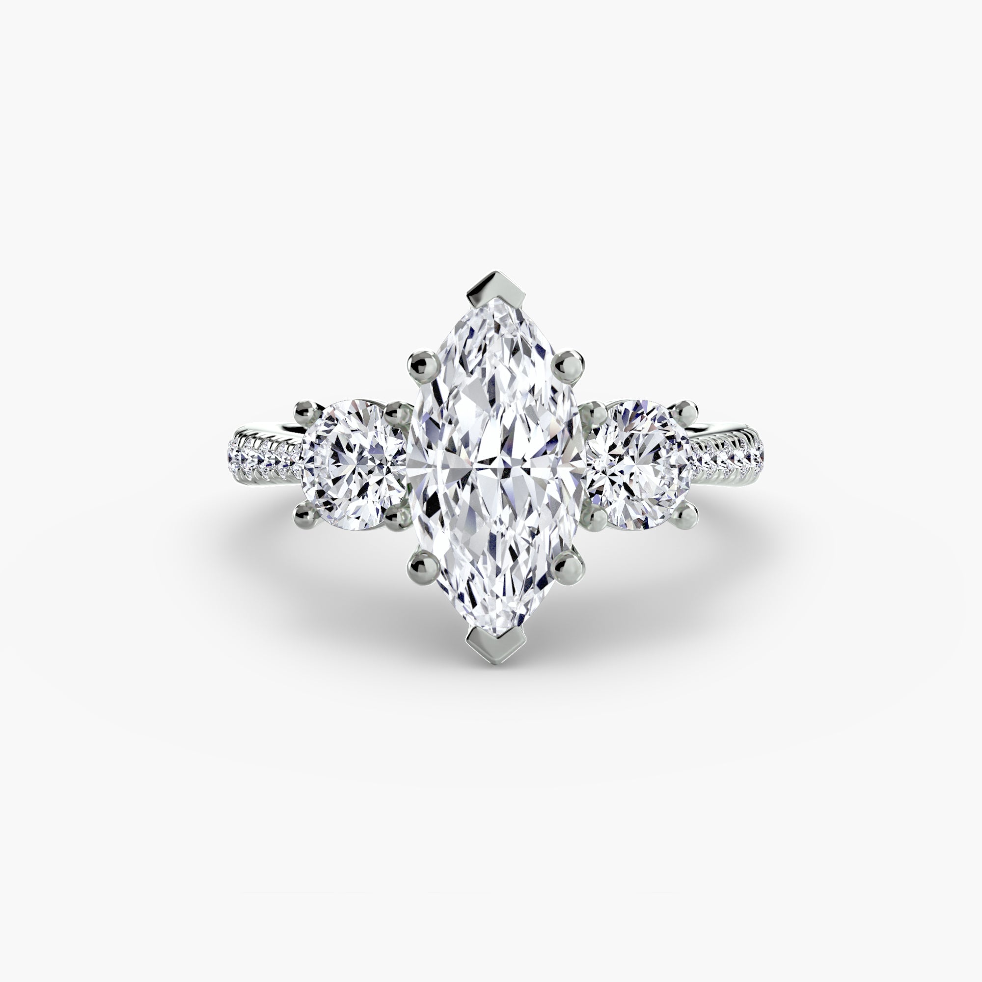 Three-Stone with Pavé Band-setting-The Diamond Setter