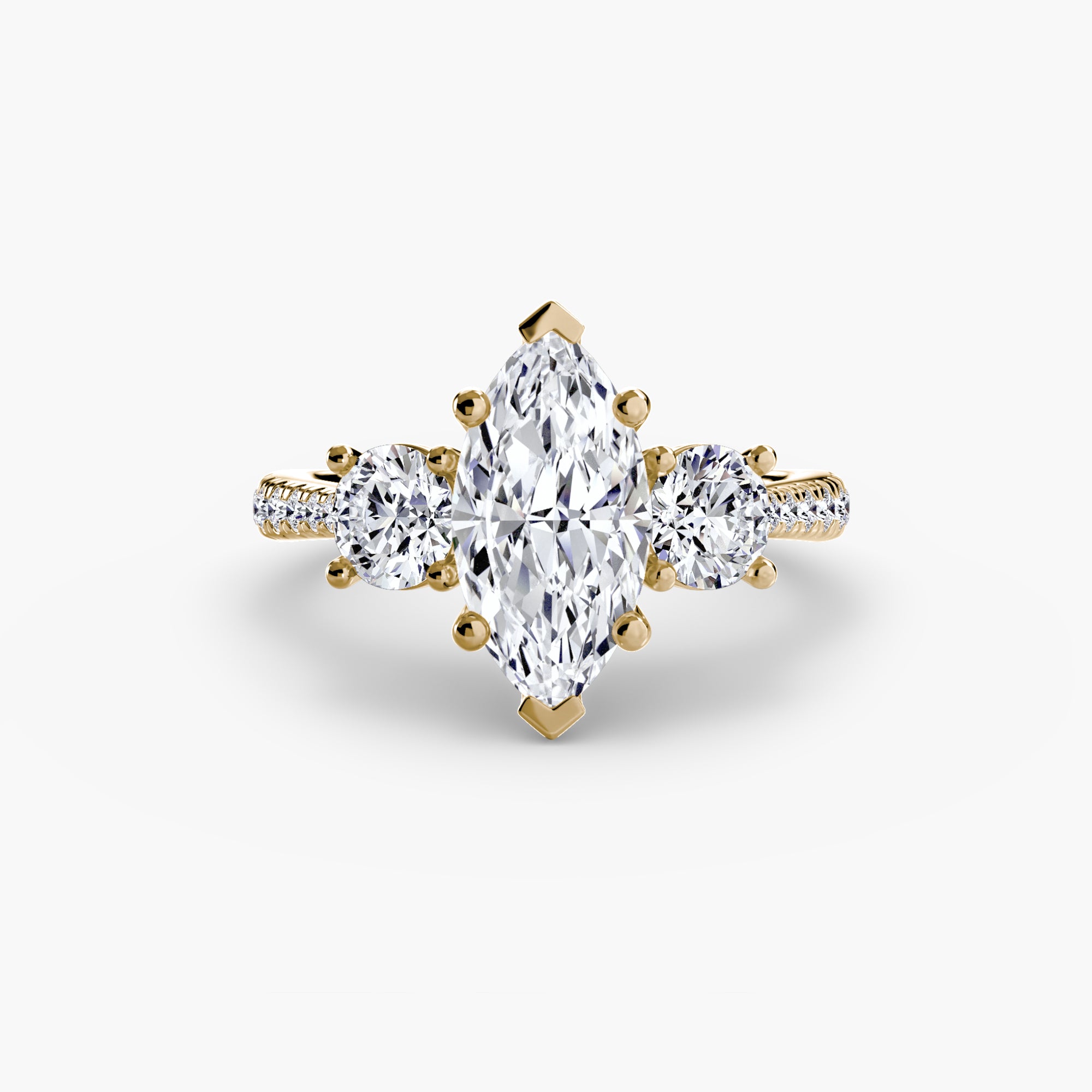 Three-Stone with Pavé Band-setting-The Diamond Setter