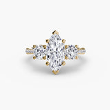 Three-Stone with Pavé Band-setting-The Diamond Setter