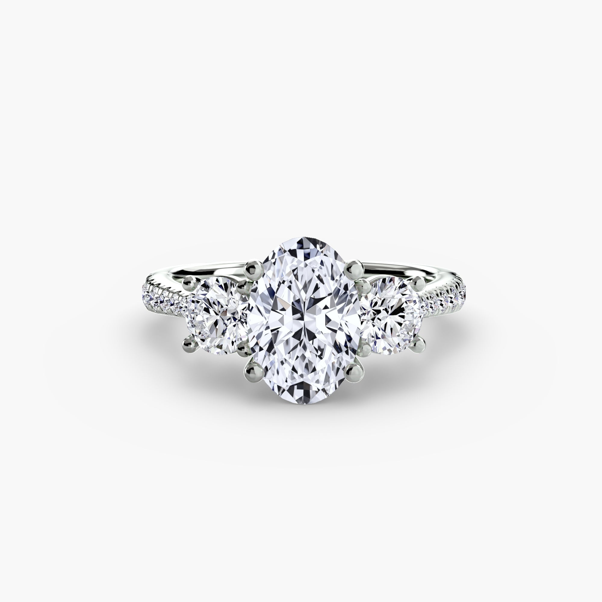Three-Stone with Pavé Band-setting-The Diamond Setter