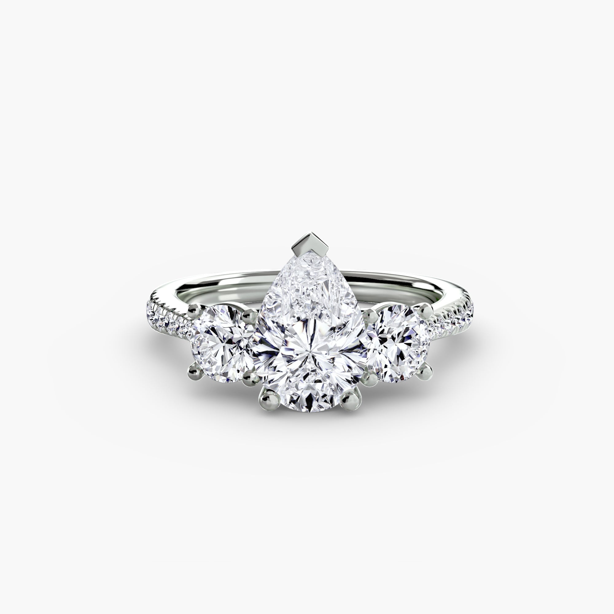 Three-Stone with Pavé Band-setting-The Diamond Setter