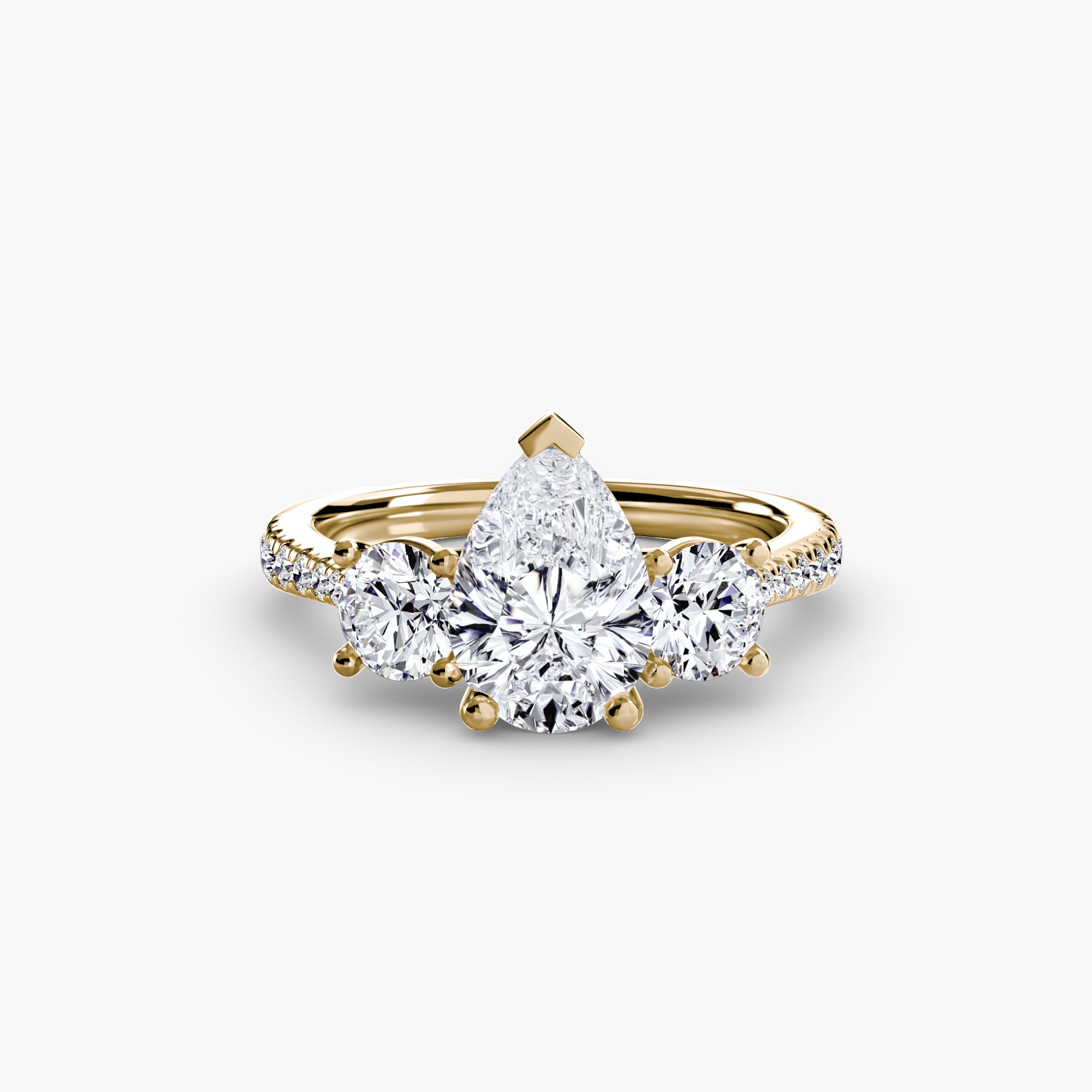 Three-Stone with Pavé Band-setting-The Diamond Setter