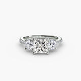 Three-Stone with Pavé Band-setting-The Diamond Setter