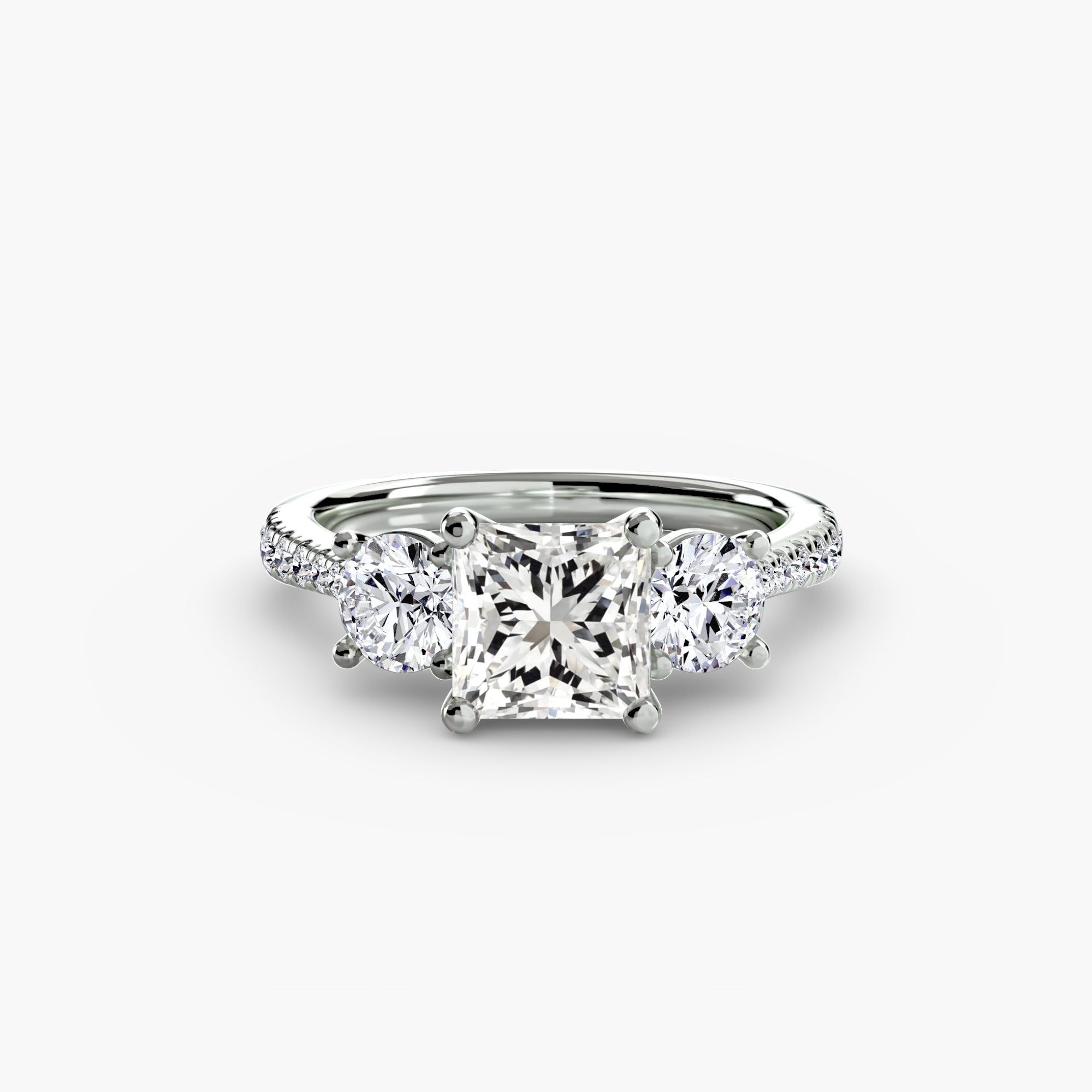 Three-Stone with Pavé Band-setting-The Diamond Setter