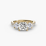 Three-Stone with Pavé Band-setting-The Diamond Setter