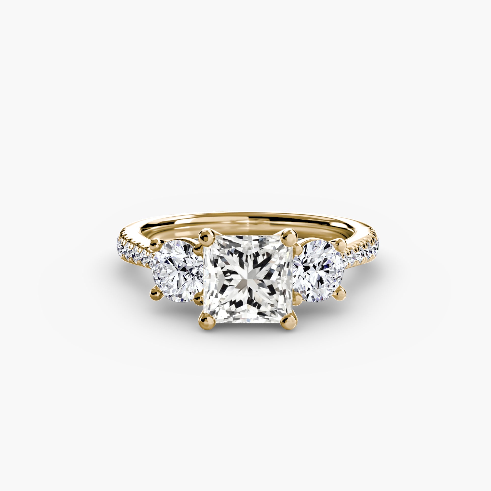 Three-Stone with Pavé Band-setting-The Diamond Setter
