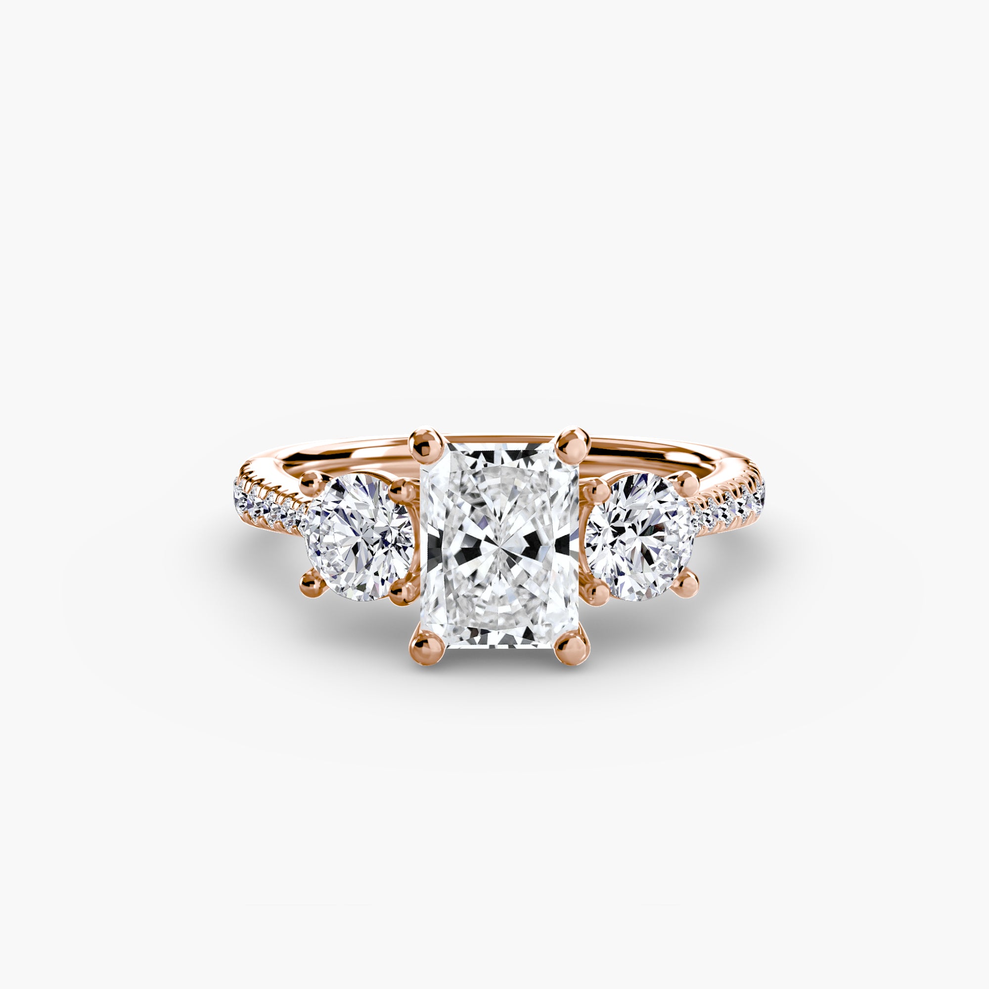 Three-Stone with Pavé Band-setting-The Diamond Setter
