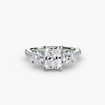 Three-Stone with Pavé Band-setting-The Diamond Setter