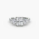Three-Stone with Pavé Band-setting-The Diamond Setter