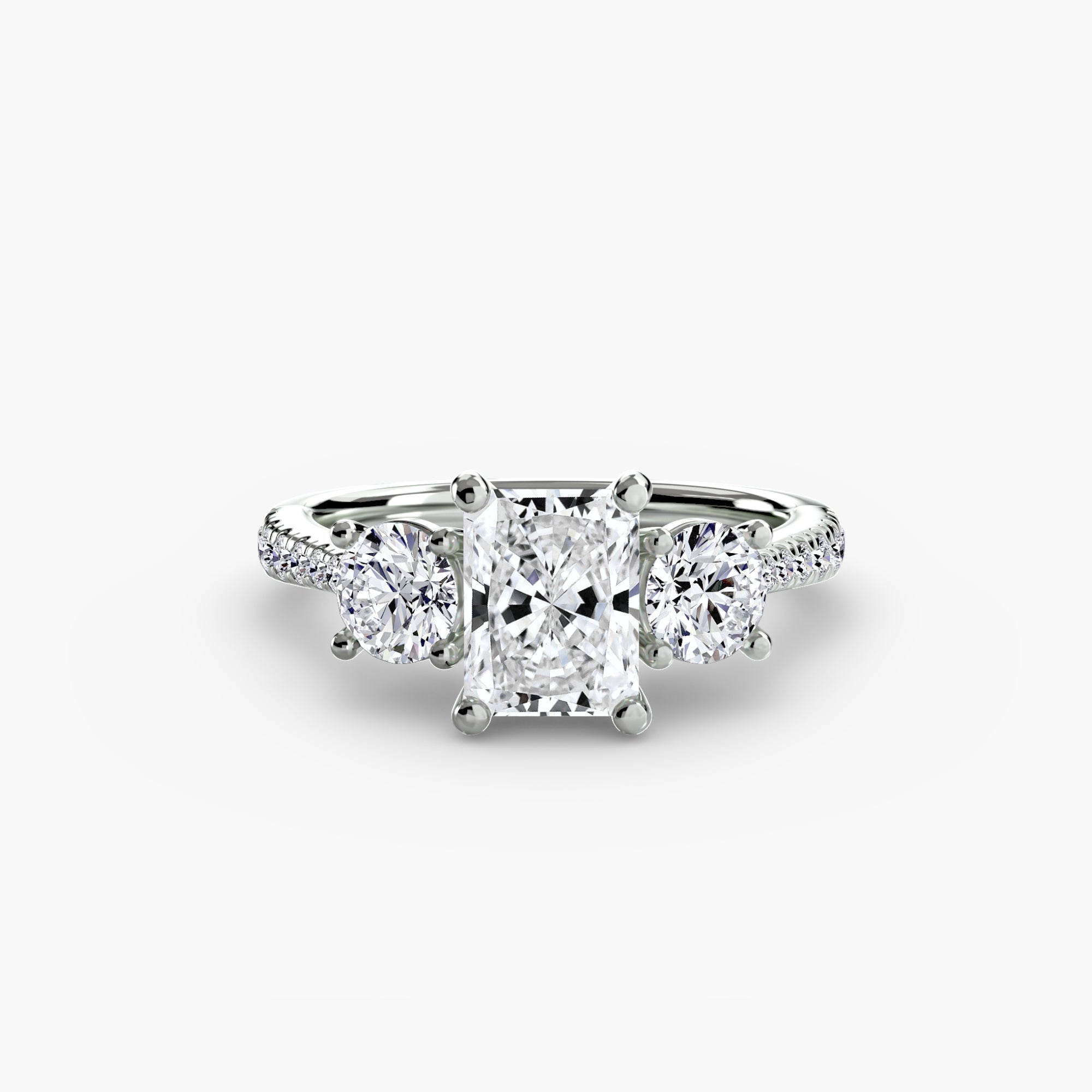 Three-Stone with Pavé Band-setting-The Diamond Setter