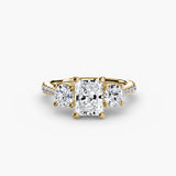 Three-Stone with Pavé Band-setting-The Diamond Setter