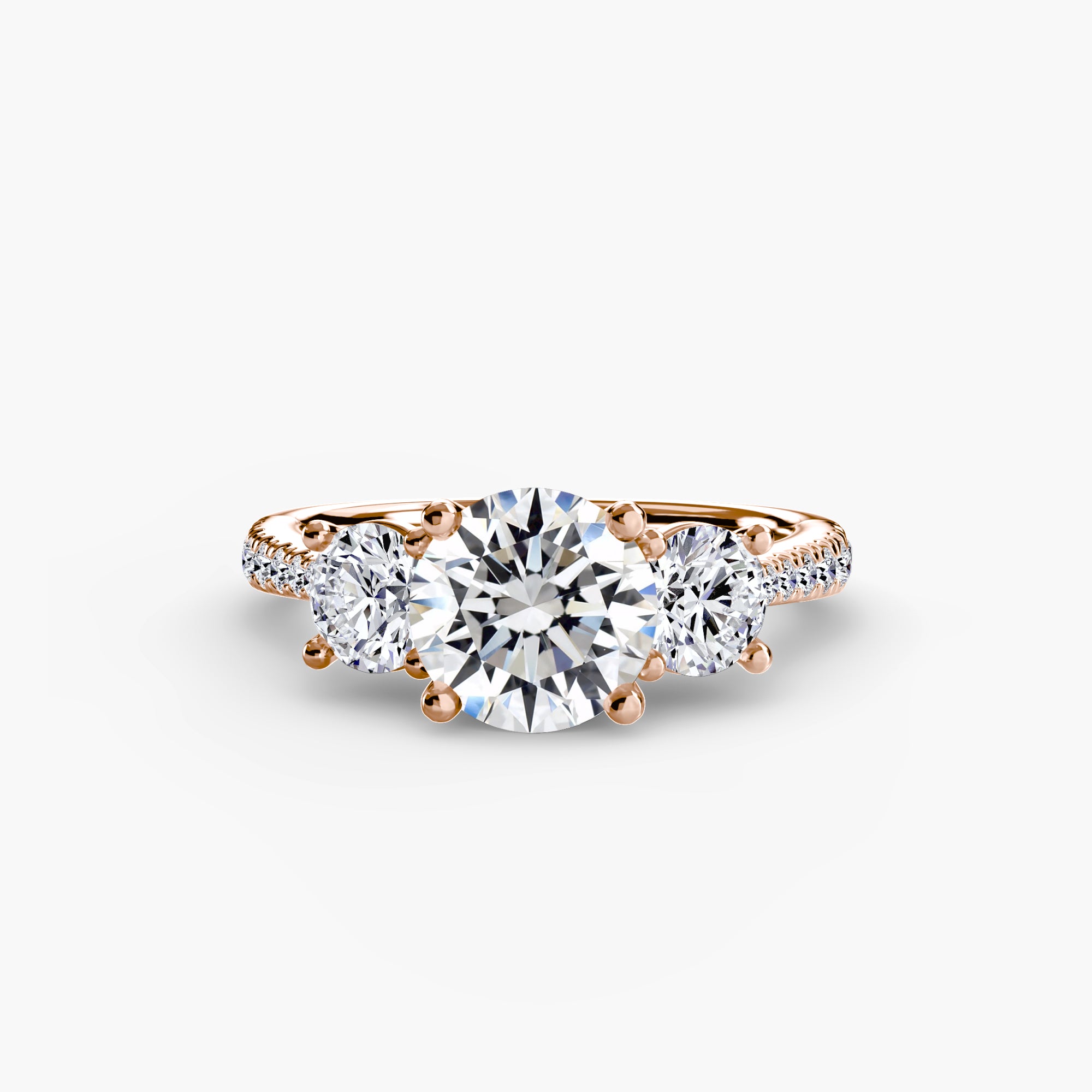 Three-Stone with Pavé Band-setting-The Diamond Setter