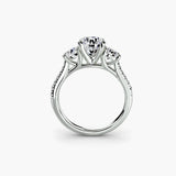 Three-Stone with Pavé Band-setting-The Diamond Setter