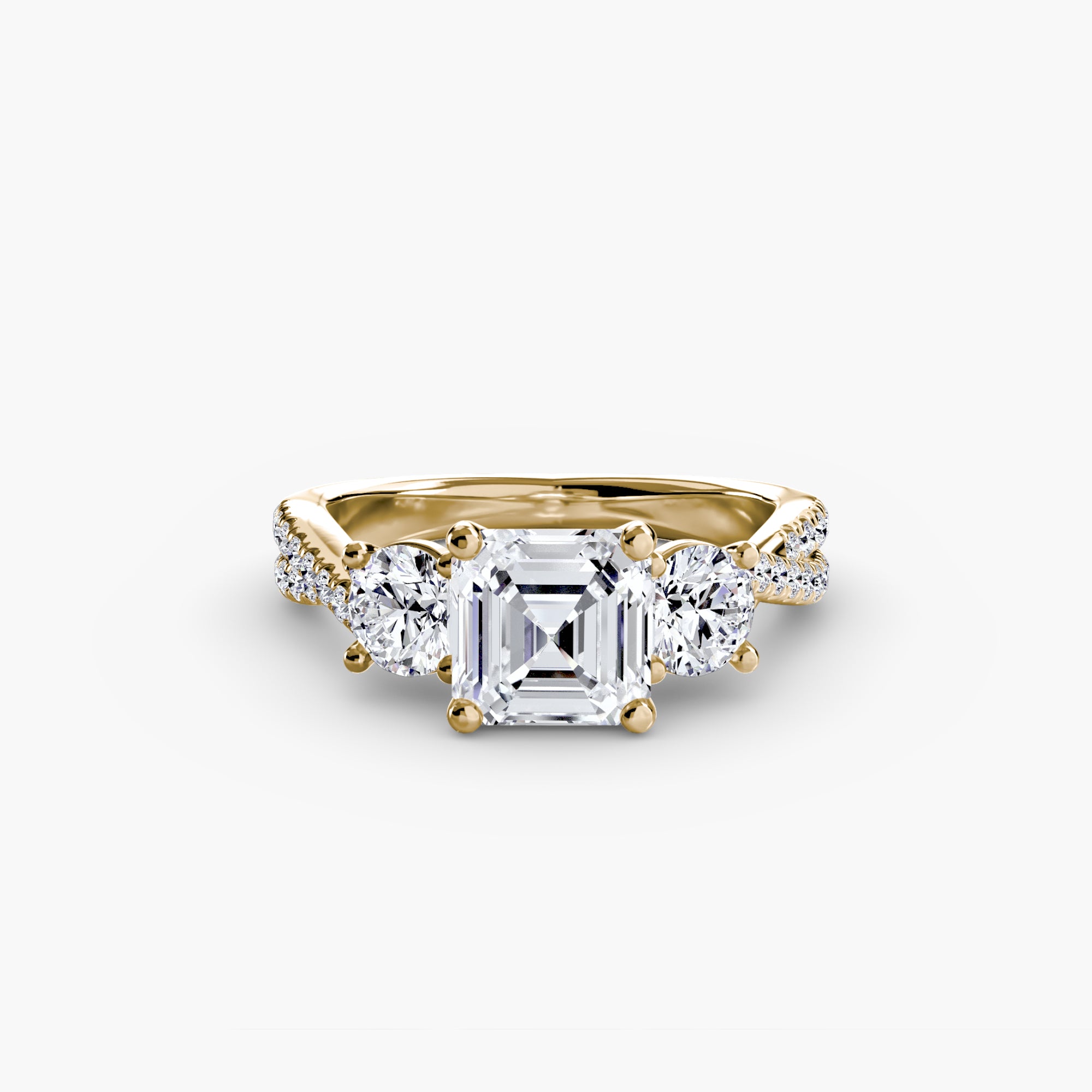 Three-Stone with Pavé Band 2-setting-The Diamond Setter
