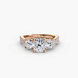 Three-Stone with Pavé Band 2-setting-The Diamond Setter