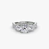 Three-Stone with Pavé Band 2-setting-The Diamond Setter