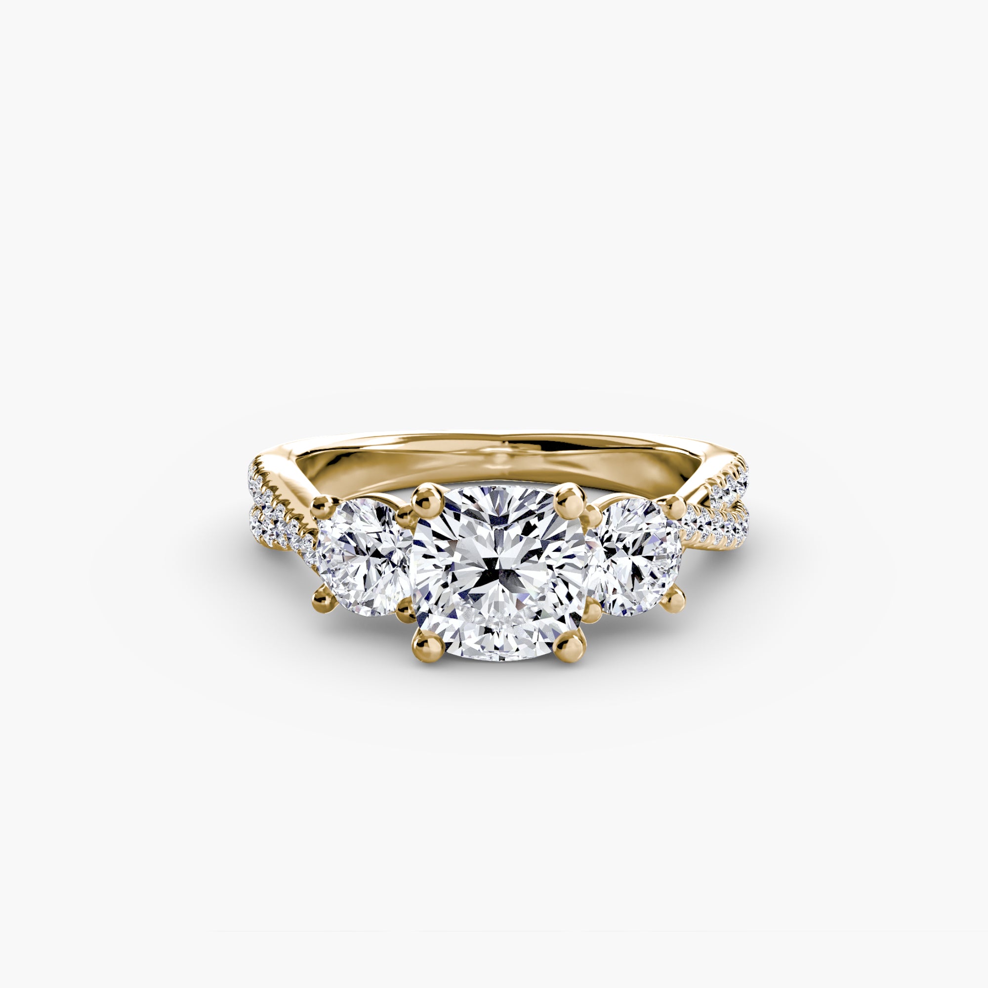 Three-Stone with Pavé Band 2-setting-The Diamond Setter
