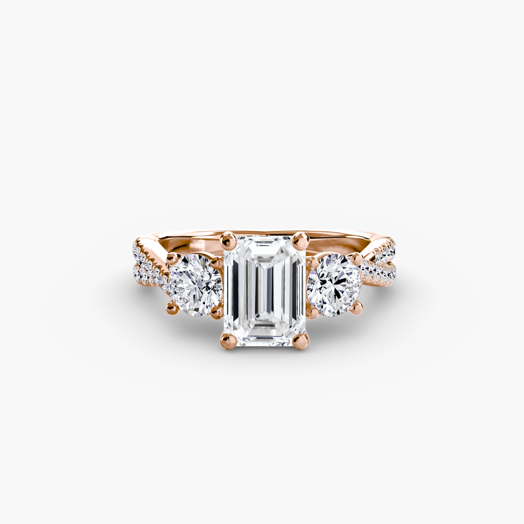 Three-Stone with Pavé Band 2-setting-The Diamond Setter