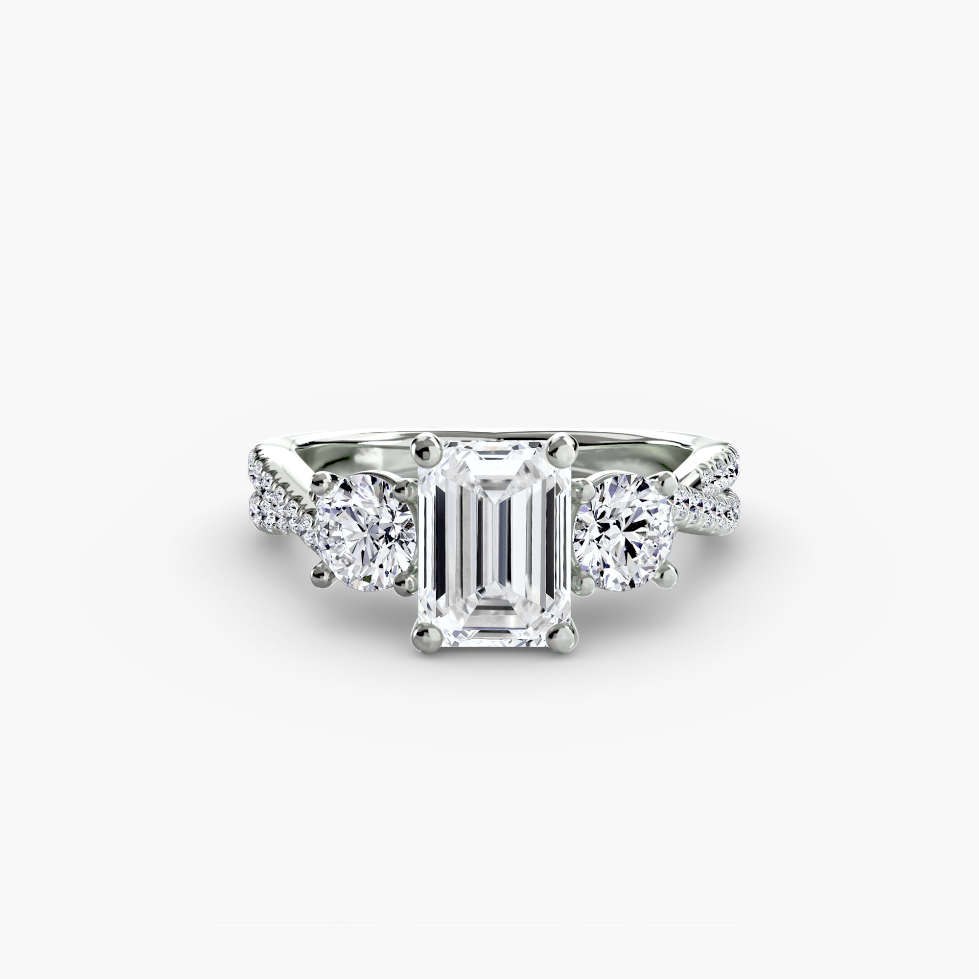Three-Stone with Pavé Band 2-setting-The Diamond Setter