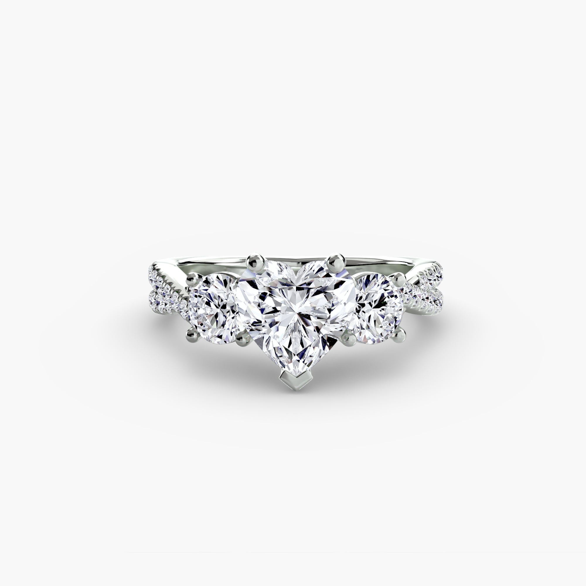 Three-Stone with Pavé Band 2-setting-The Diamond Setter