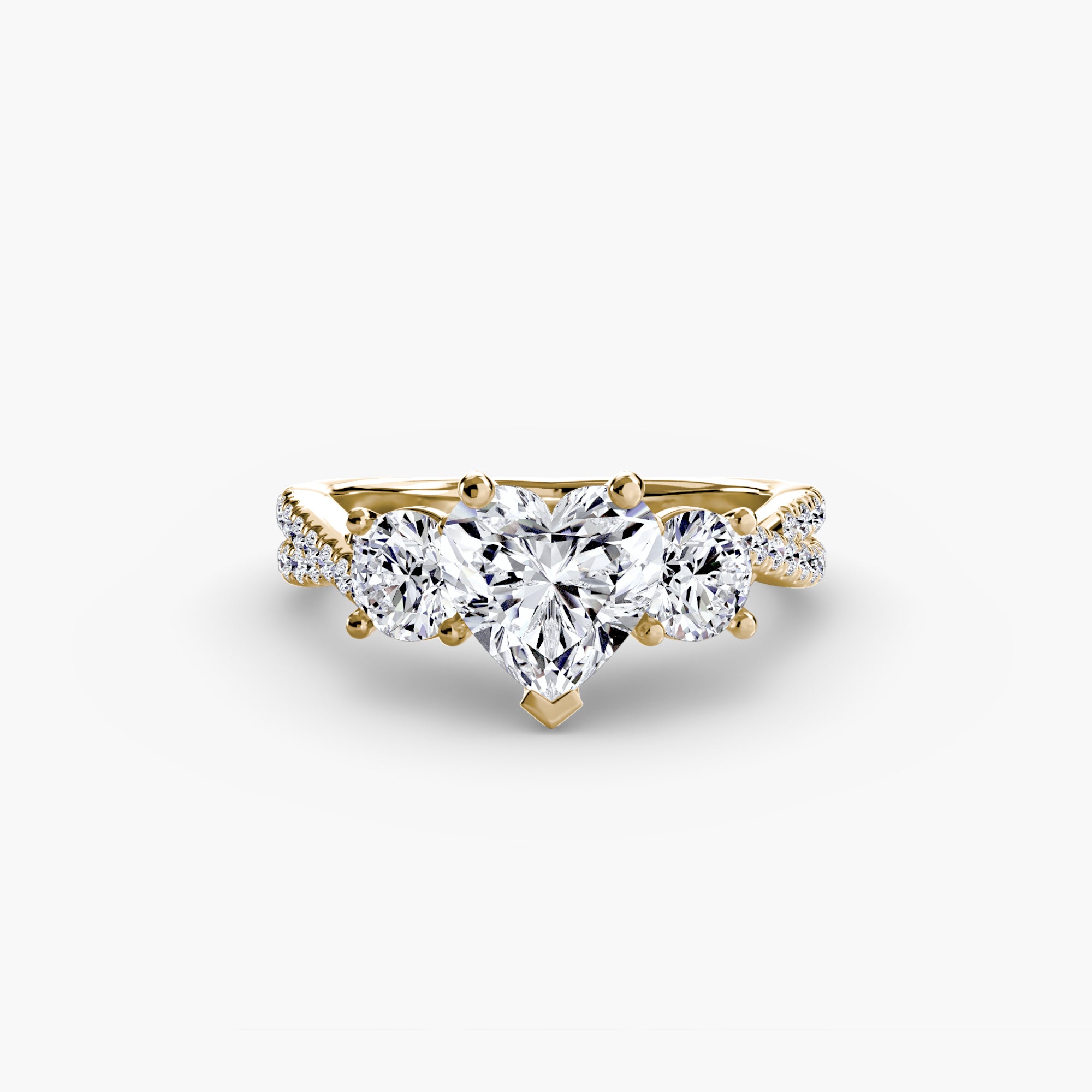 Three-Stone with Pavé Band 2-setting-The Diamond Setter