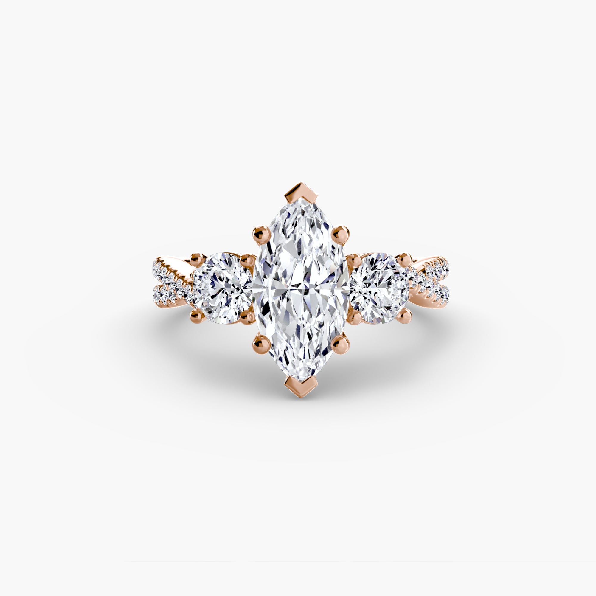 Three-Stone with Pavé Band 2-setting-The Diamond Setter