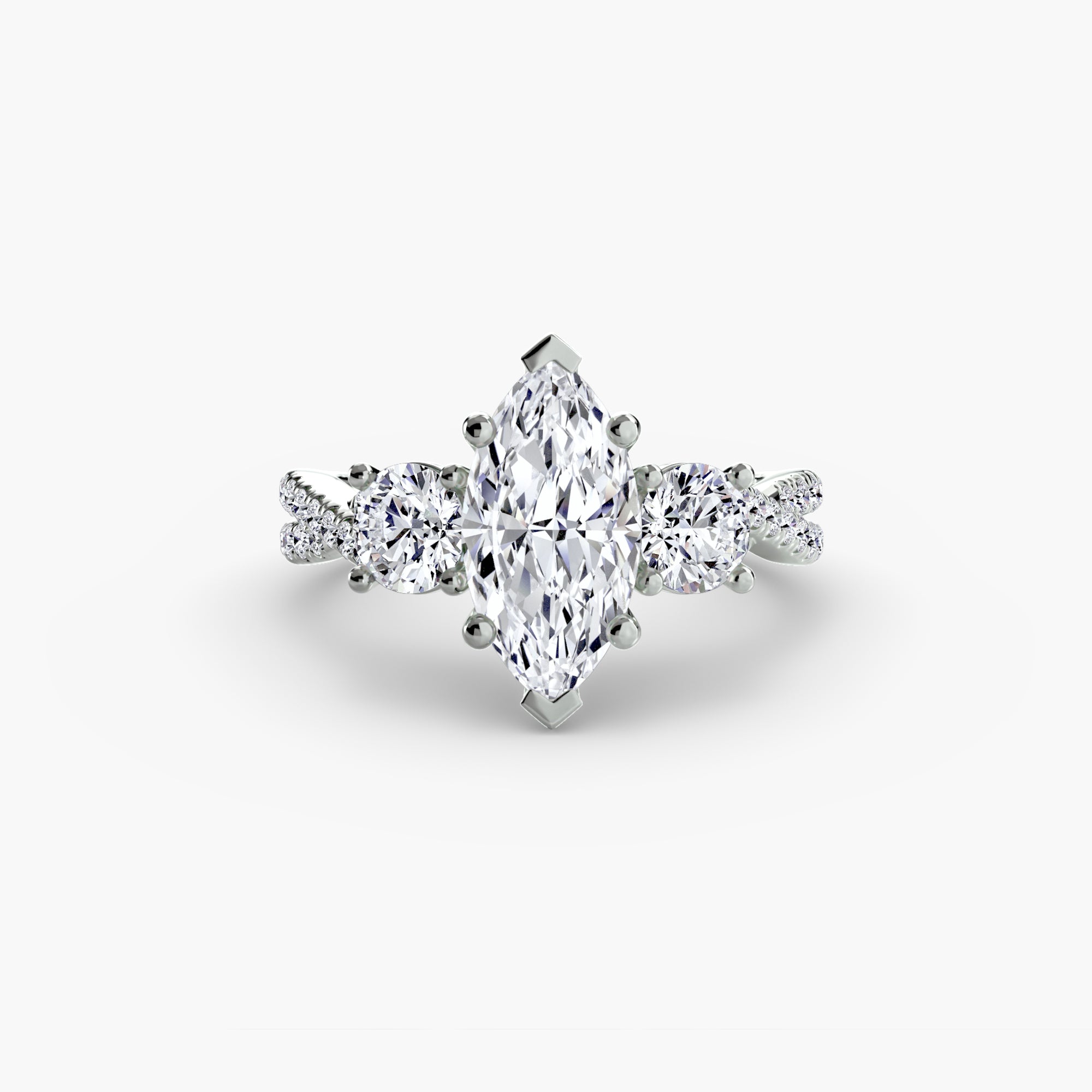 Three-Stone with Pavé Band 2-setting-The Diamond Setter