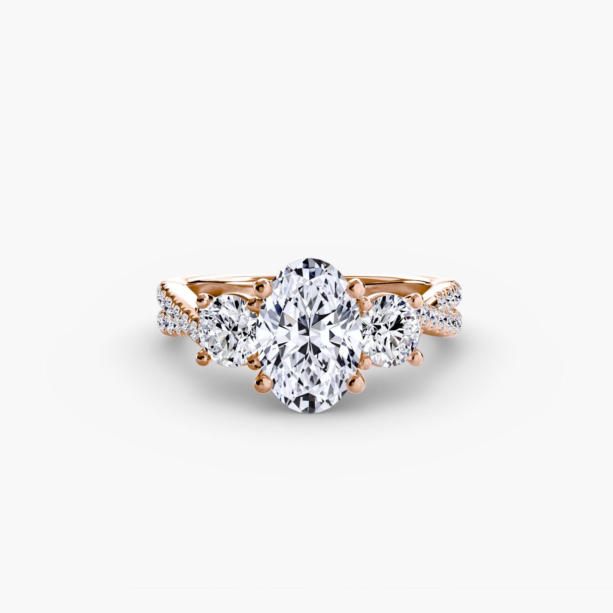Three-Stone with Pavé Band 2-setting-The Diamond Setter