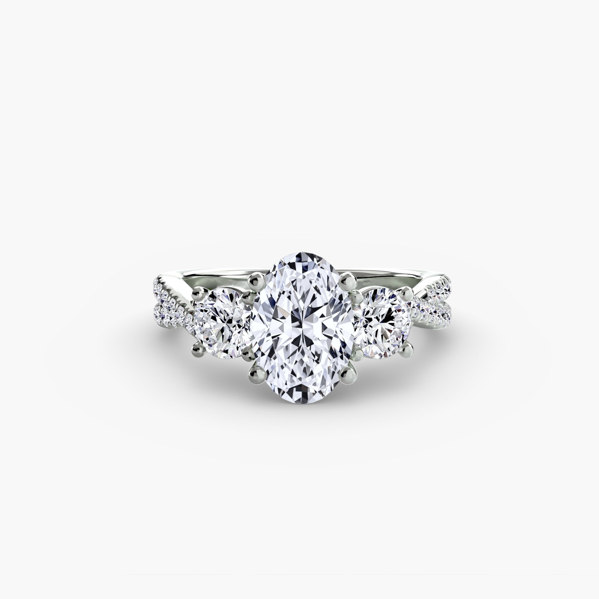Three-Stone with Pavé Band 2-setting-The Diamond Setter