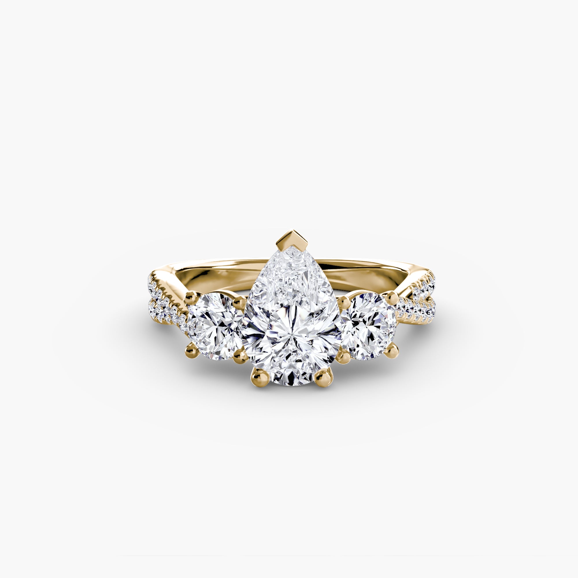 Three-Stone with Pavé Band 2-setting-The Diamond Setter
