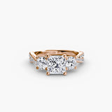 Three-Stone with Pavé Band 2-setting-The Diamond Setter