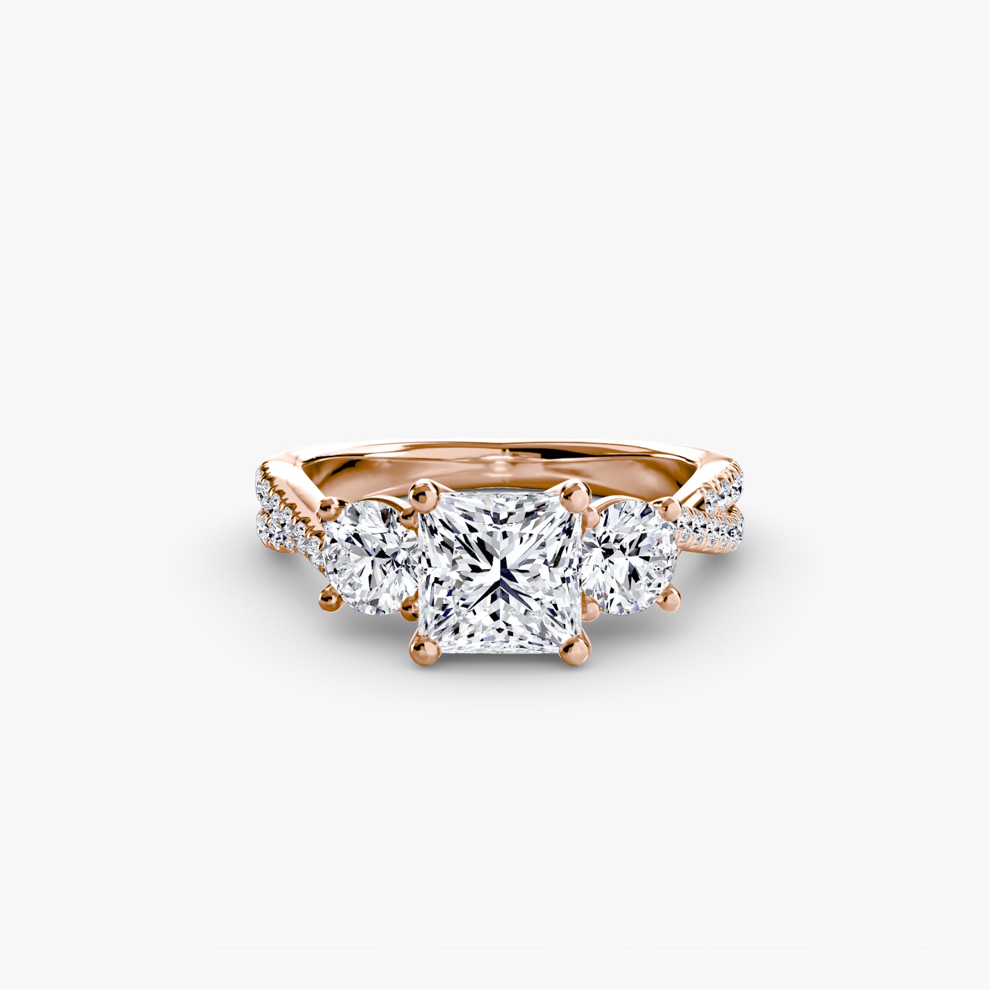 Three-Stone with Pavé Band 2-setting-The Diamond Setter