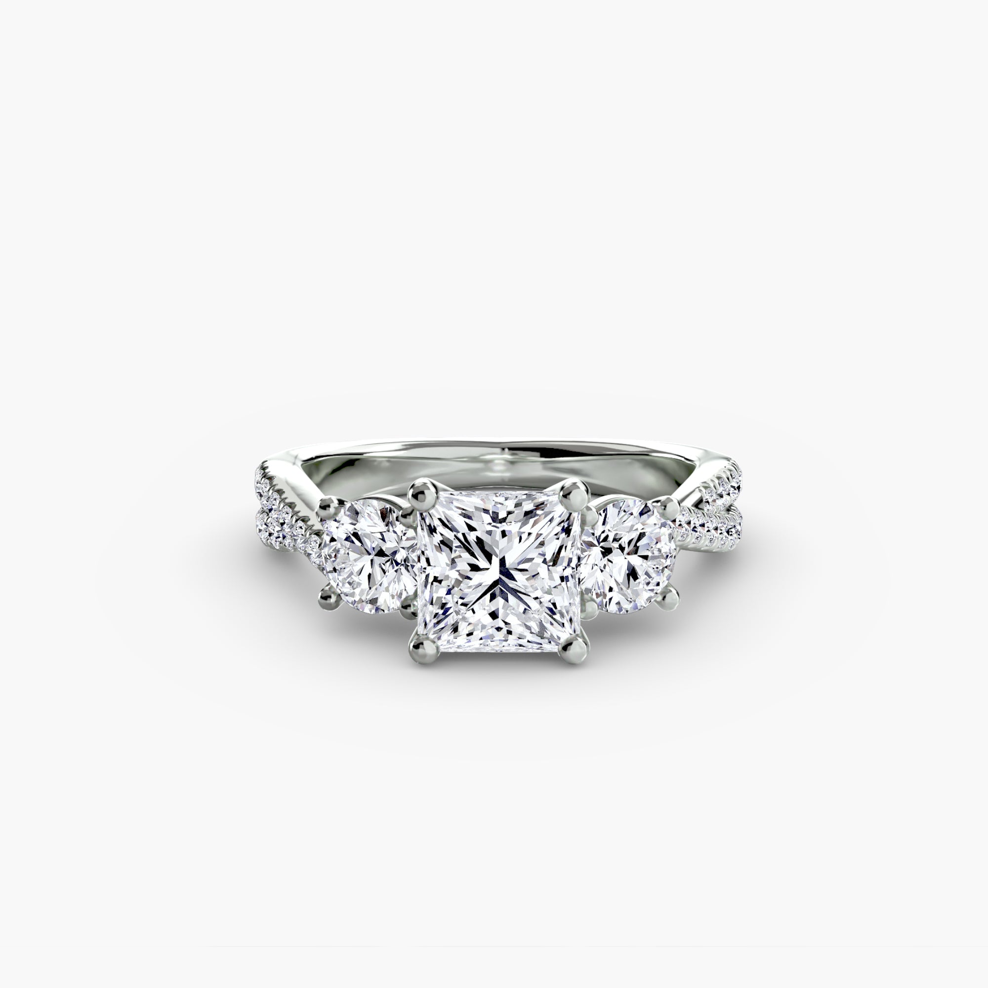Three-Stone with Pavé Band 2-setting-The Diamond Setter