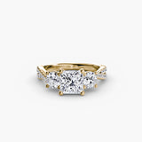 Three-Stone with Pavé Band 2-setting-The Diamond Setter