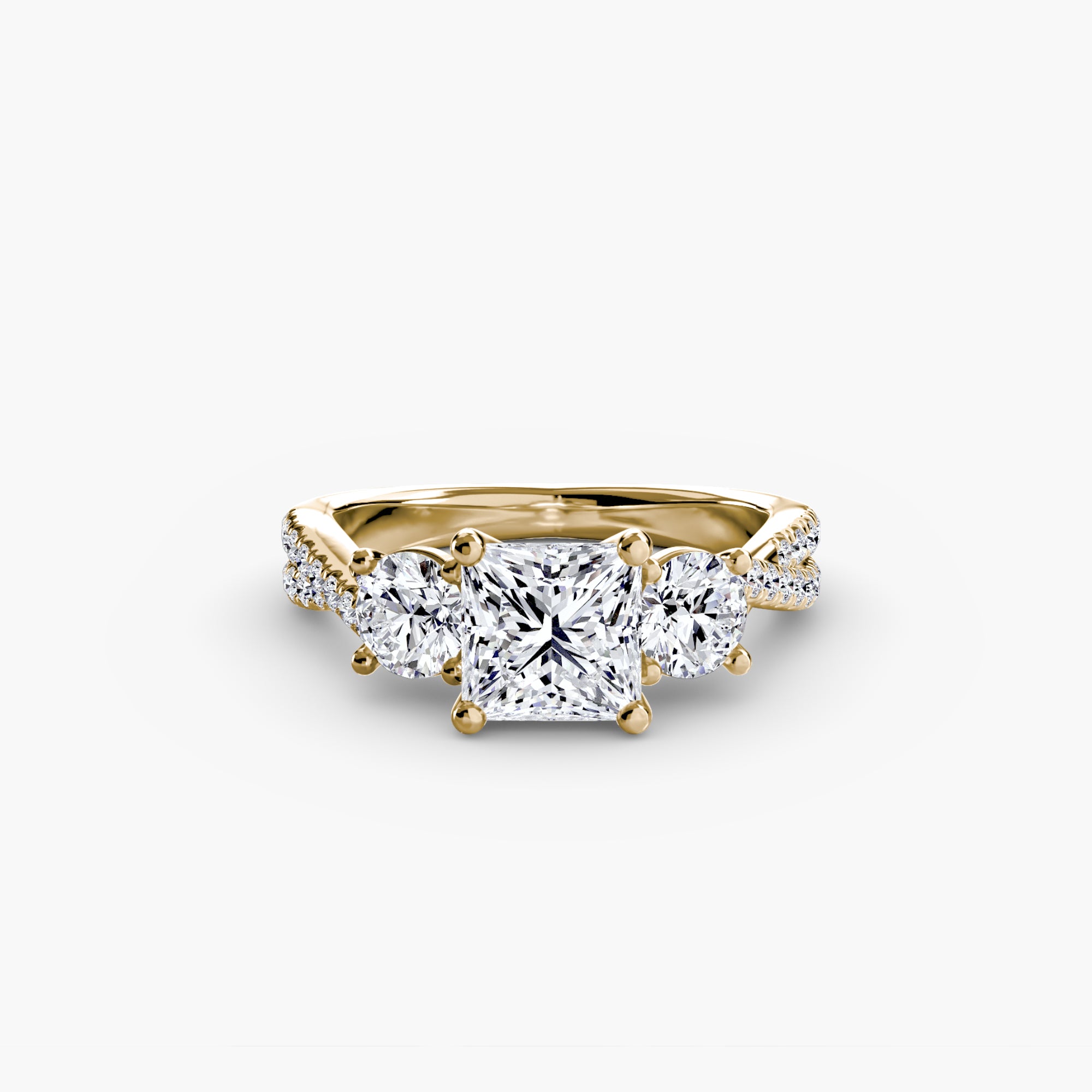 Three-Stone with Pavé Band 2-setting-The Diamond Setter