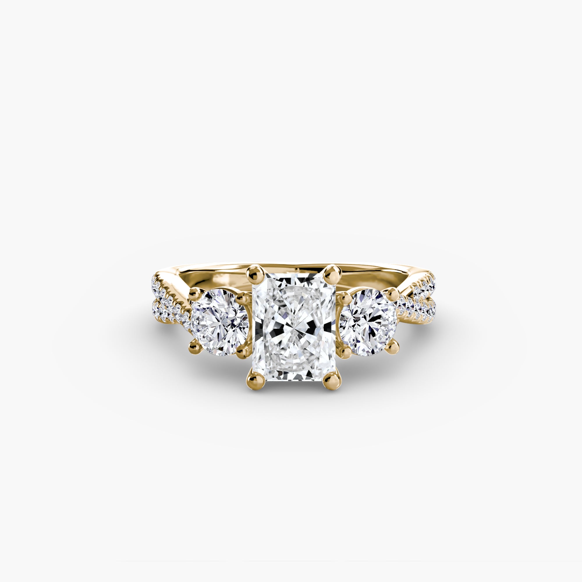 Three-Stone with Pavé Band 2-setting-The Diamond Setter
